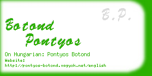 botond pontyos business card